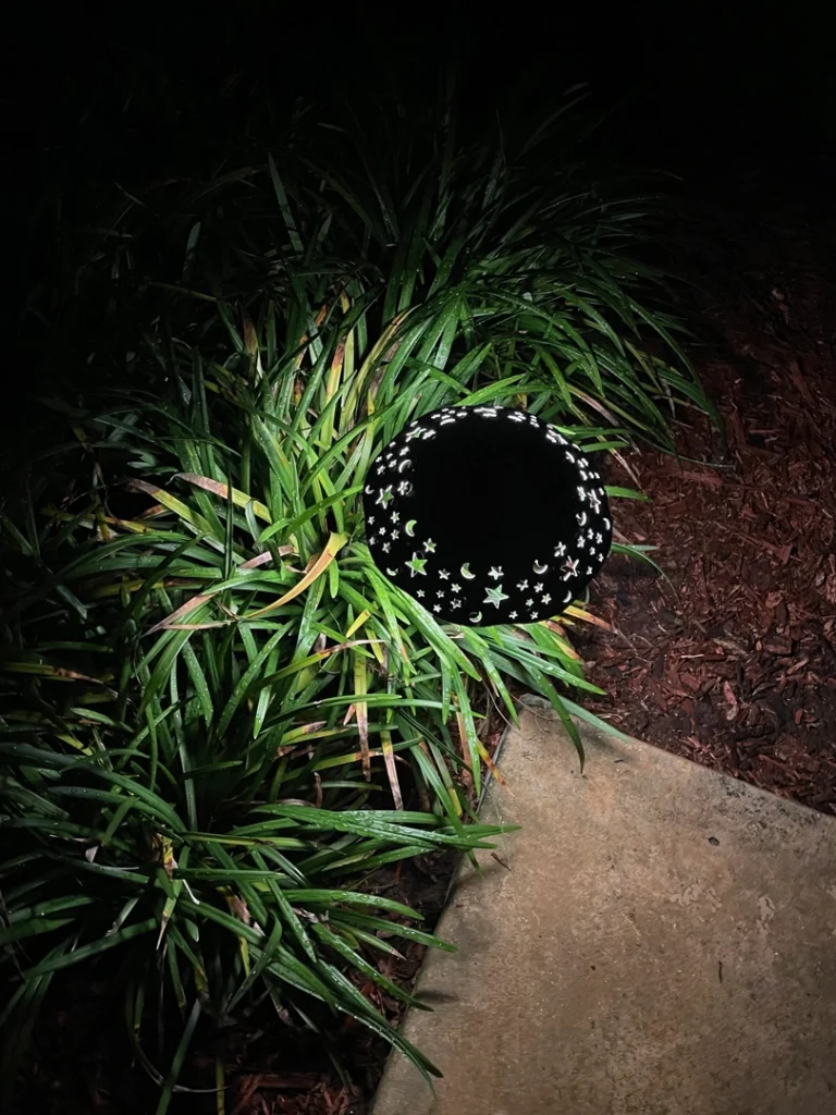 Charming safety walkway lighting in Central Florida surrounded by greenery, creating a welcoming atmosphere