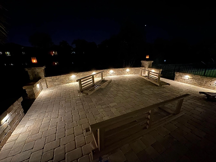 Stunning hardscape lighting installation by Southern Outdoor Lighting in Stonybrook East in Central Florida
