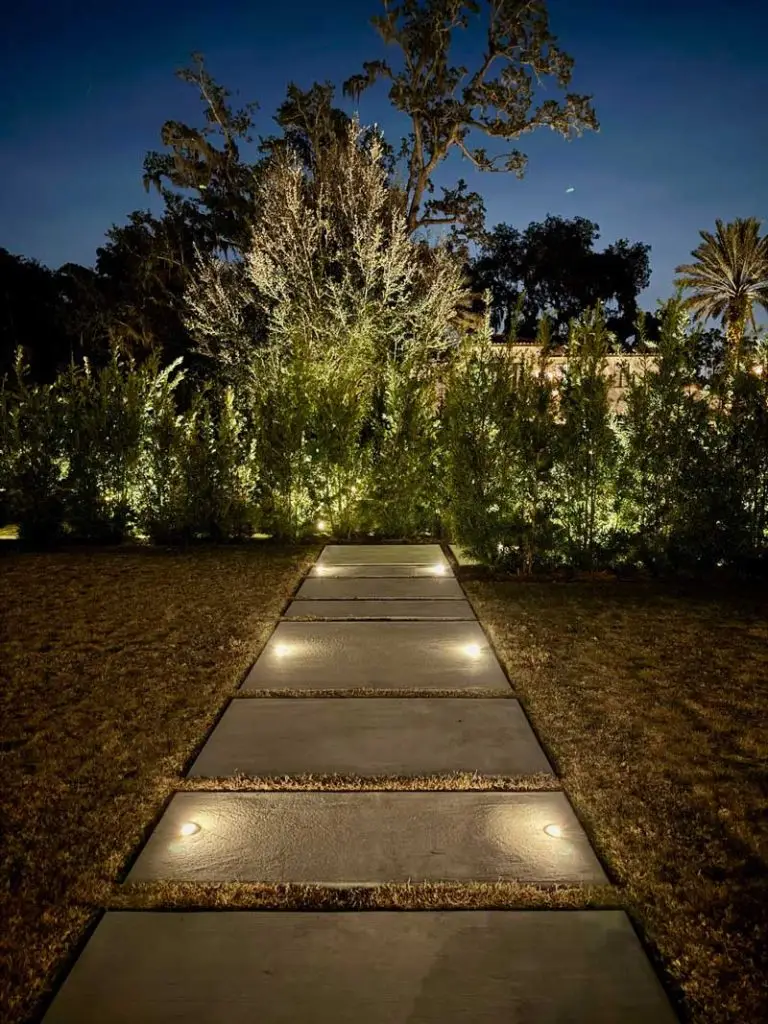 Core drilled pathway lights installed by Southern Outdoor Lighting