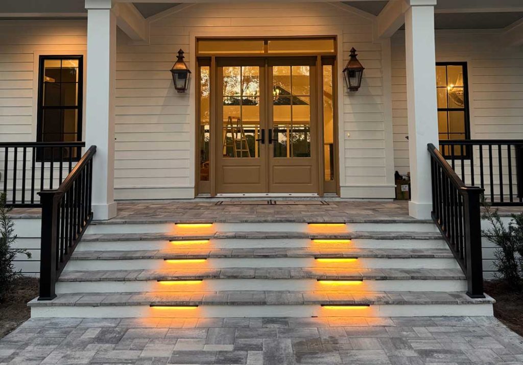 Recessed step lighting installed by Southern Outdoor Lighting